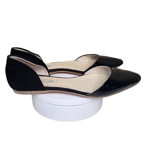 Boden- Women’s D’Orsay Cleo Black Patent Mixed Media Leather Flats, Size 38/ 7.5 - Picture 6 of 15